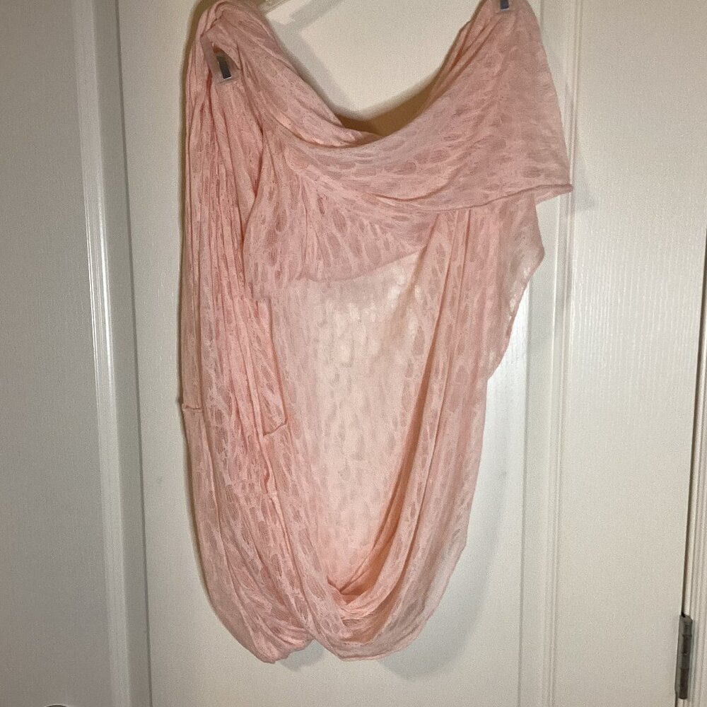 Women's Big Pink Thin Infinity Scarf Shawl Shoulder Wrap Elegant Eveningwear